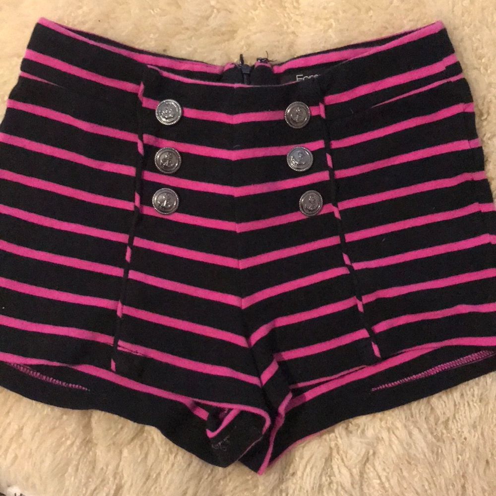 Pink and black sailor style shorts